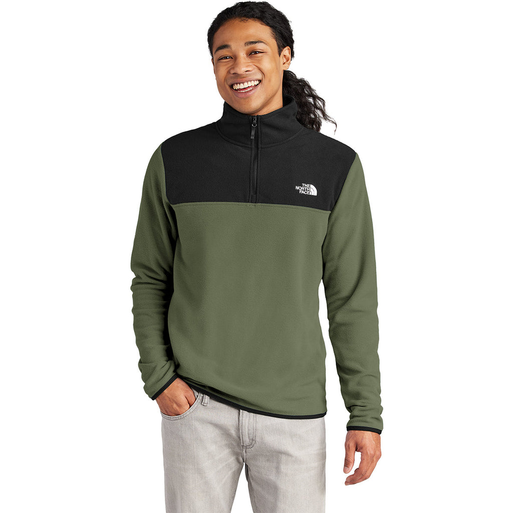 The North Face Men's New Taupe Green/TNF Black Glacier 1/4-Zip Fleece